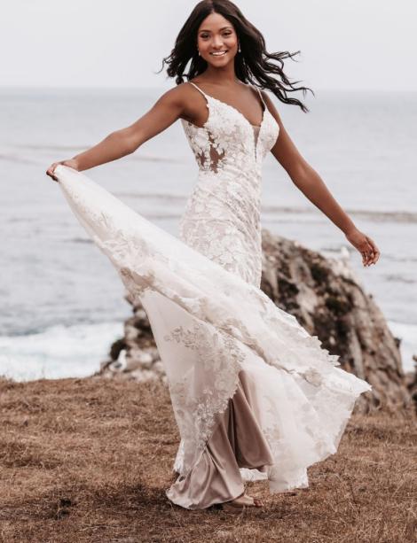 Plus size model wearing dress from a beach wedding