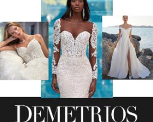 Three models wearing Demetrios wedding dresses in Pittsburgh Pennsylvania